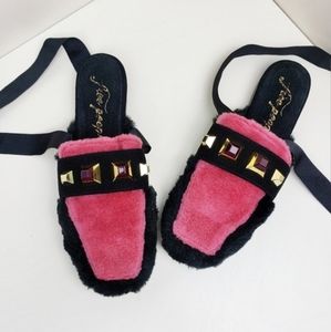 Free People Jeweled Teddy Fur Mule Loafer